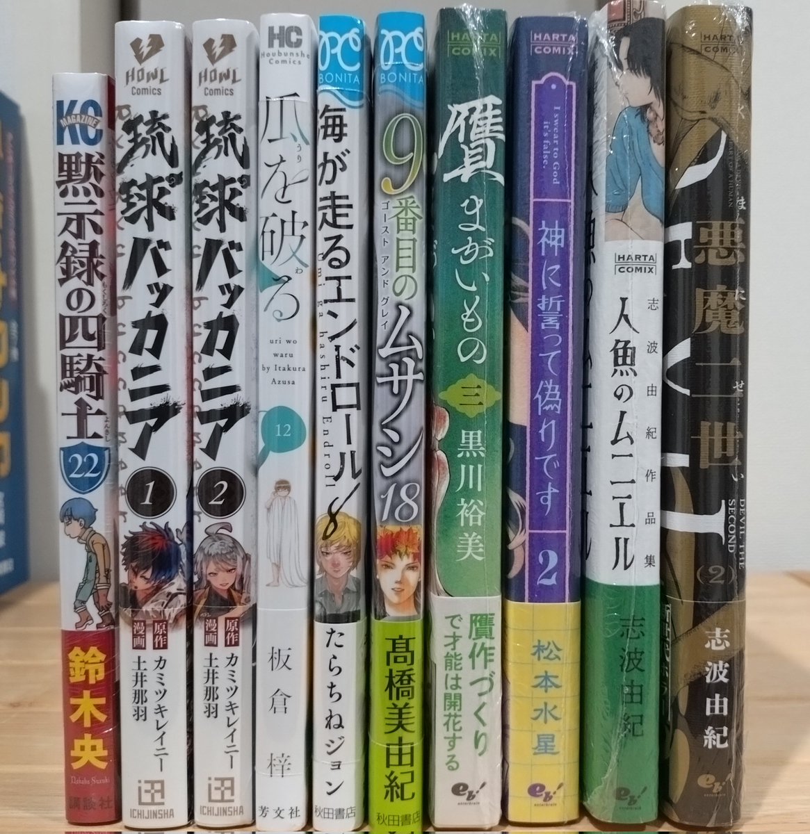 ARAERI2022's tweet image. #今日買った漫画
『黙示録の四騎士』22
『琉球バッカニア』1.2
『瓜を破る』12
『海が走るエンドロール』8
『9番目のムサシ』18
『贋』3
『神に誓って偽りです』2
『人形のムニエル』
『悪魔二世』2
連休も忙しいけどハルタで精神を癒すのだ🙌