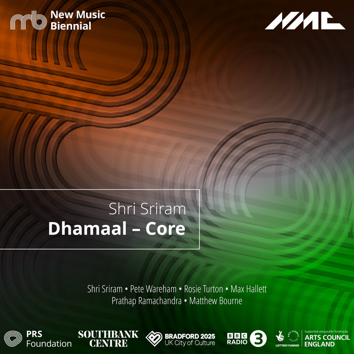 nmcrecordings's tweet image. OUT NOW - Shri Siriam: Dhamaal - Core
A high-energy fusion of South Asian, Jazz, Electronic traditions, creating an exhilarating and
dynamic celebration of musical diversity. Commissioned by Serious Trust.
Listen now🔗nmcrecs.lnk.to/DhamaalCore