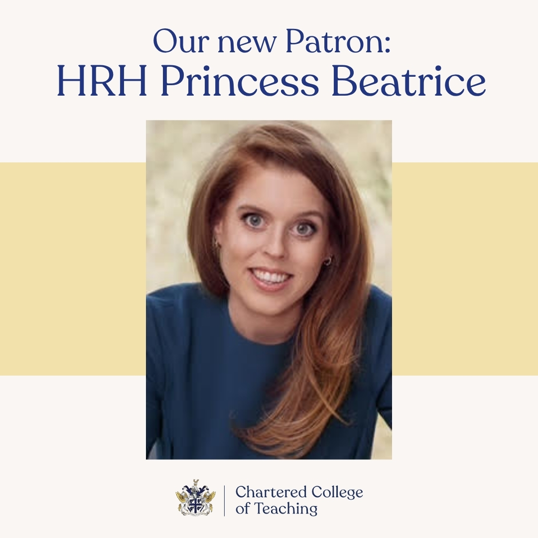 CharteredColl's tweet image. We're delighted to announce HRH Princess Beatrice as our new Patron!
Princess Beatrice has shown strong support for education through her work with Big Change and other organisations. Her patronage will help elevate the profession and support our mission to champion teachers.