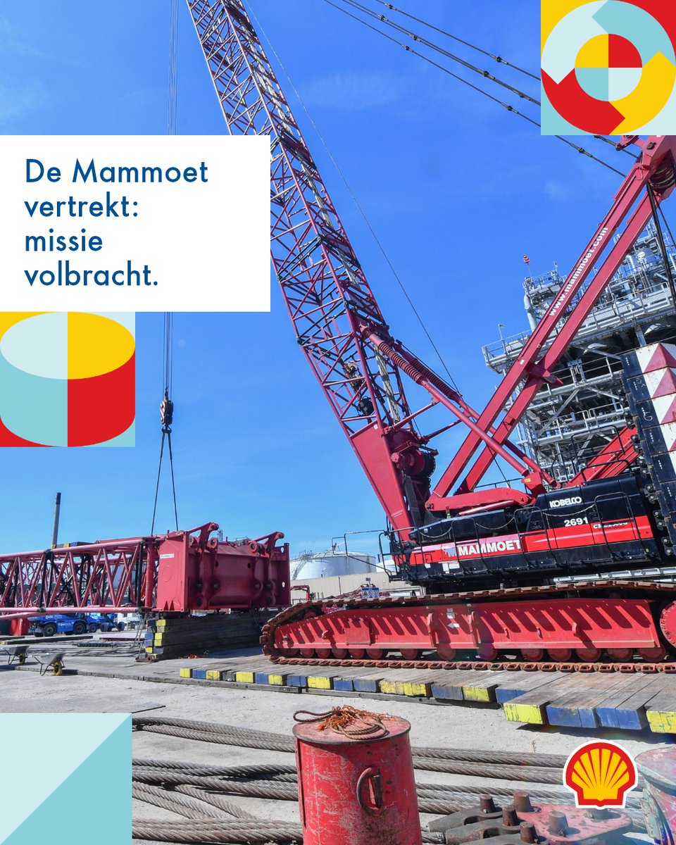 Shell_Moerdijk's tweet image. Je kon ’m niet missen: drie jaar lang stond de Mammoet-kraan 🏗️ als een reus in de skyline van Moerdijk.

Hij tilde acht nieuwe fornuizen op hun plek, tot op de millimeter nauwkeurig. Nu zit zijn taak erop en wordt hij afgebouwd. 👋 

🔗 Lees meer over deze reus:…