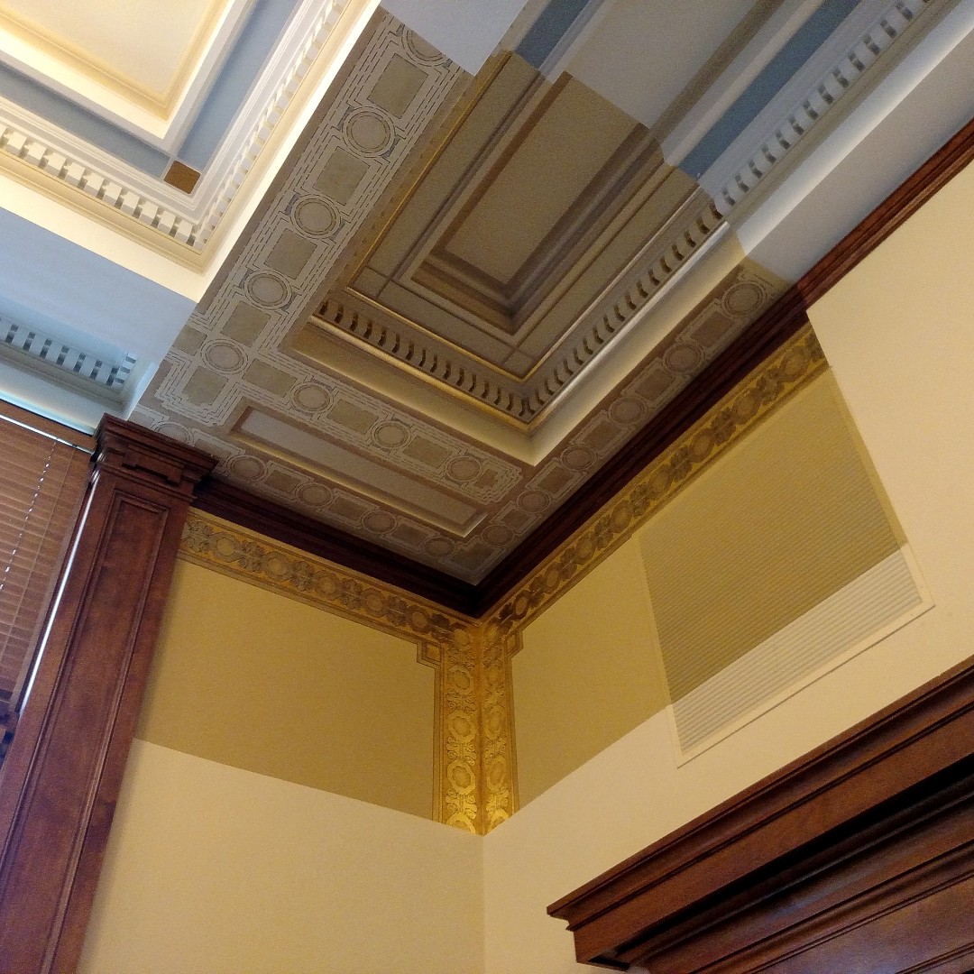 JohnCanningCo's tweet image. Mockups are a great way to get a glimpse of what a finished design will look like. This mockup we produced for the Missouri Supreme Court showed what the historic paint campaign that we uncovered during our earlier investigation would look like when reinstated.
#Mockups