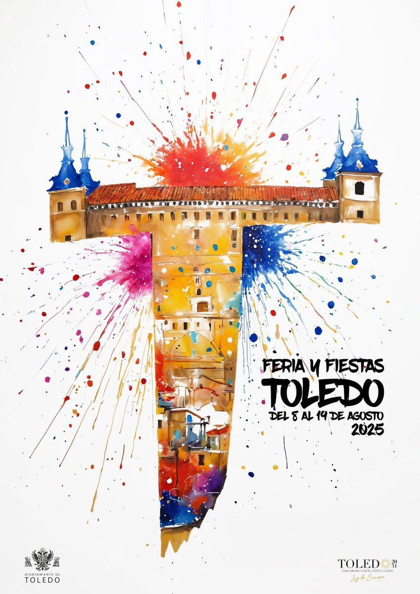 ToledoAyto's tweet image. 🎡 ‘Con T de Fiestas’ es el cartel ganador del concurso de la Feria y Fiestas de agosto 2025 en honor a la Virgen del Sagrario de #Toledo
El autor es José Ángel Ligero Martínez.
¡Enhorabuena!