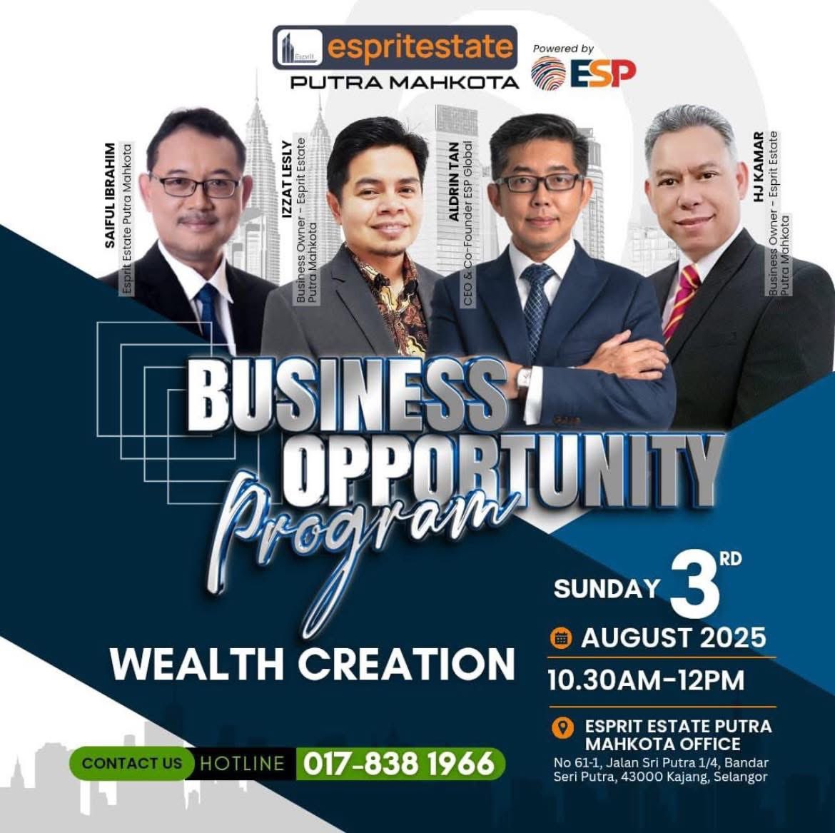 saifulibrahim66's tweet photo. Ready to Build Your Wealth?

Join us for an exciting business opportunity program — this Sunday, 3rd August in Bandar Seri Putra to start your journey towards a real estate career. 

📞 Contact Saiful at ￼017-838 1966
🏢 Esprit Estate (Putra Mahkota)
🔗 https://t.co/yR7hqZfzmX https://t.co/fkHOd3wQsY