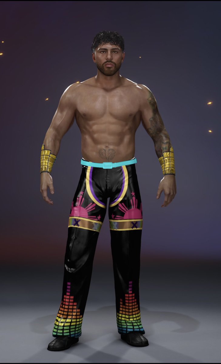 ThatStreety's tweet photo. Threw this together on #WWE2k25 and uploaded it to next gen CC with the tags ZemaIon and JoaquinWilde. my favorite gear of @joaquinwilde_, it was so cool and this look alone made me a fan of his back in early 2015. I wonder if he still has his old DJZ gear.. https://t.co/b7u4HQBUM9