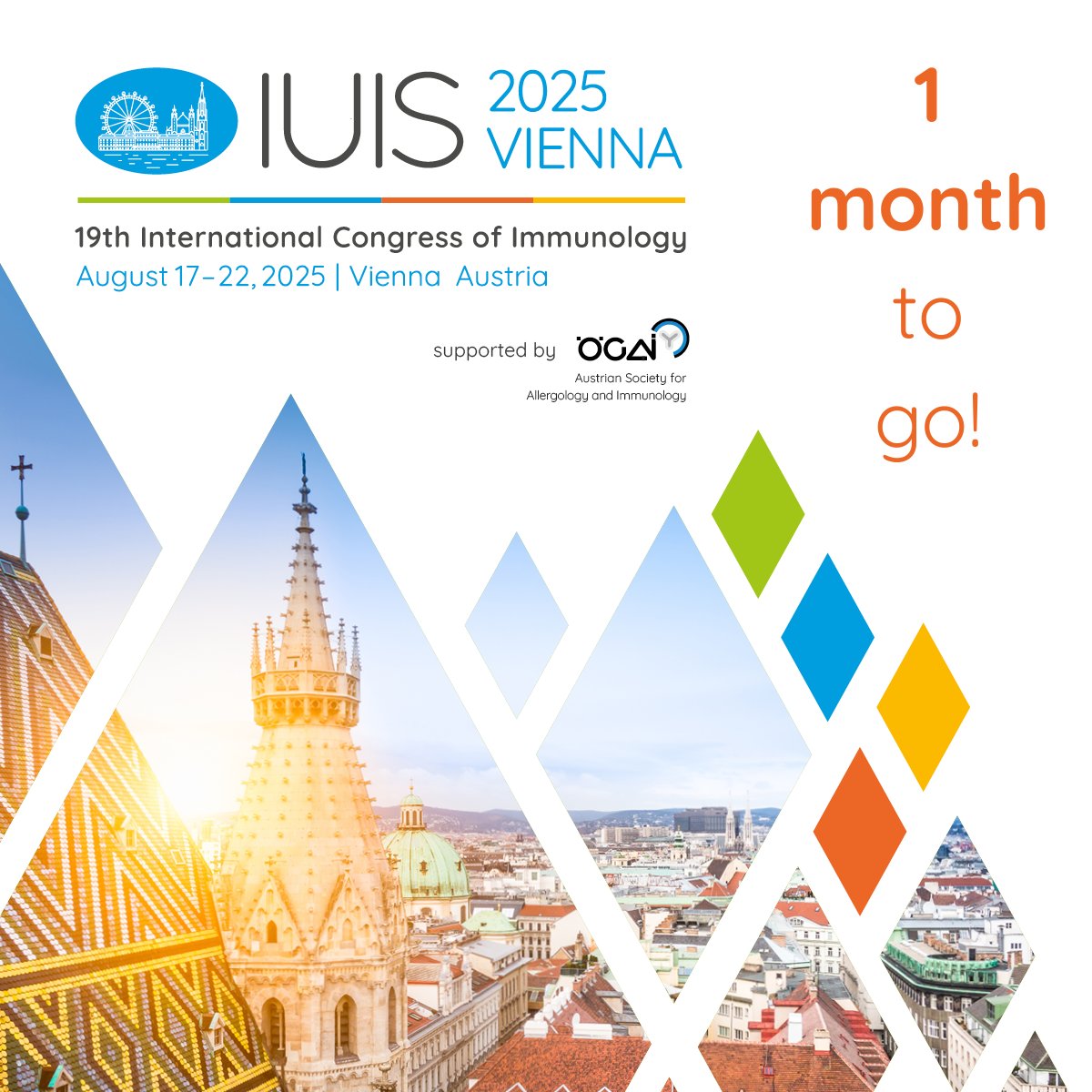 iuis_online's tweet image. ⏳ 1 month until Vienna lights up with #immunology! At #IUIS2025, you’ll swap ideas, spark collaborations & dive into breakthrough science. Plus, savor a slice of Viennese culture ☕
Your badge is waiting: loom.ly/CwagY2g
#GlobalImmunology #RoadToVienna