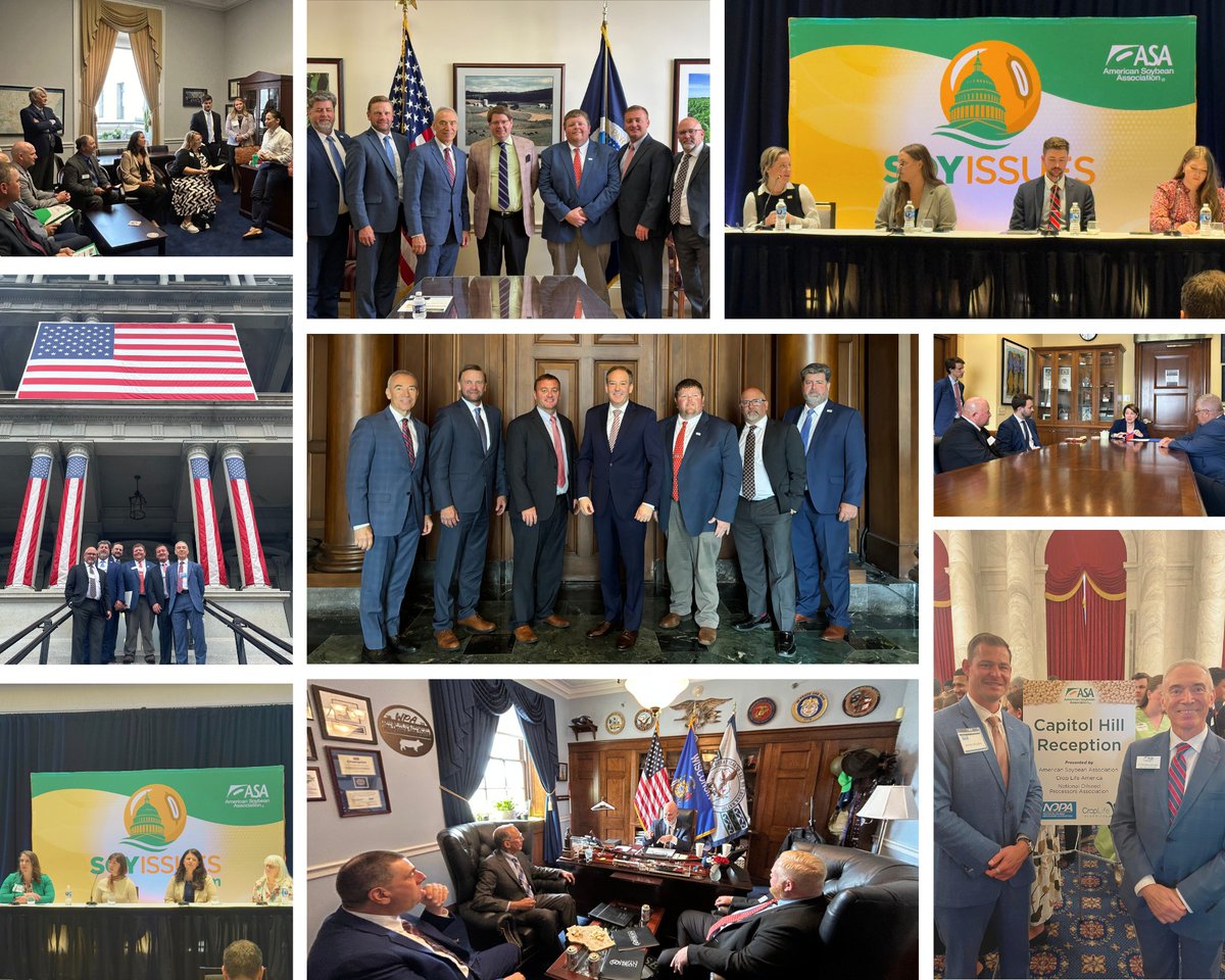 ASA_Soybeans's tweet image. Soy leaders from across the country convened in Washington, D.C., this week for ASA’s annual July board meeting, which also included outreach to lawmakers and administration officials on Capitol Hill. Learn more: ow.ly/WAHI50WrtTM #AgPolicy #Farmers #Soybeans