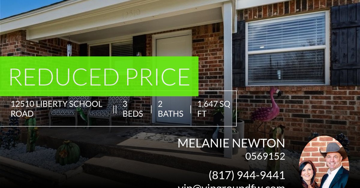 📍 Reduced Price 📍 This recently reduced home at 12510 Liberty School Road in Azle won't last long, so, don't wait to set up a showing! Reach out here or at (817) 944-9441 for more information! homeforsale.at/12510_LIBERTY_…