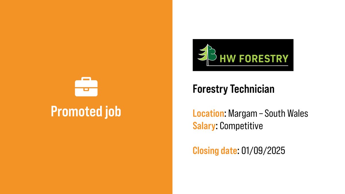 TheICF's tweet image. New job opportunity at @HWForestryLtd 👇
The company, part of the Western Bio-Energy Group, who supplies forest management advice and consultancy services are looking for a Forestry Technician to join their team based in Margam, Neath Port Talbot.
More: charteredforesters.org/job-vacancy/fo…