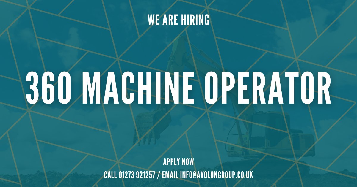 𝟯𝟲𝟬 𝗢𝗽𝗲𝗿𝗮𝘁𝗼𝗿 - 𝗕𝗶𝗱𝗲𝗳𝗼𝗿𝗱, 𝗗𝗲𝘃𝗼𝗻

💷 £20-21 per hour
✅ Ongoing work

Requirements:
• Valid Blue CPCS or NPORS
• Full PPE
• Minimum 2 years' experience

☎️ Call 01273 921257 to apply now!