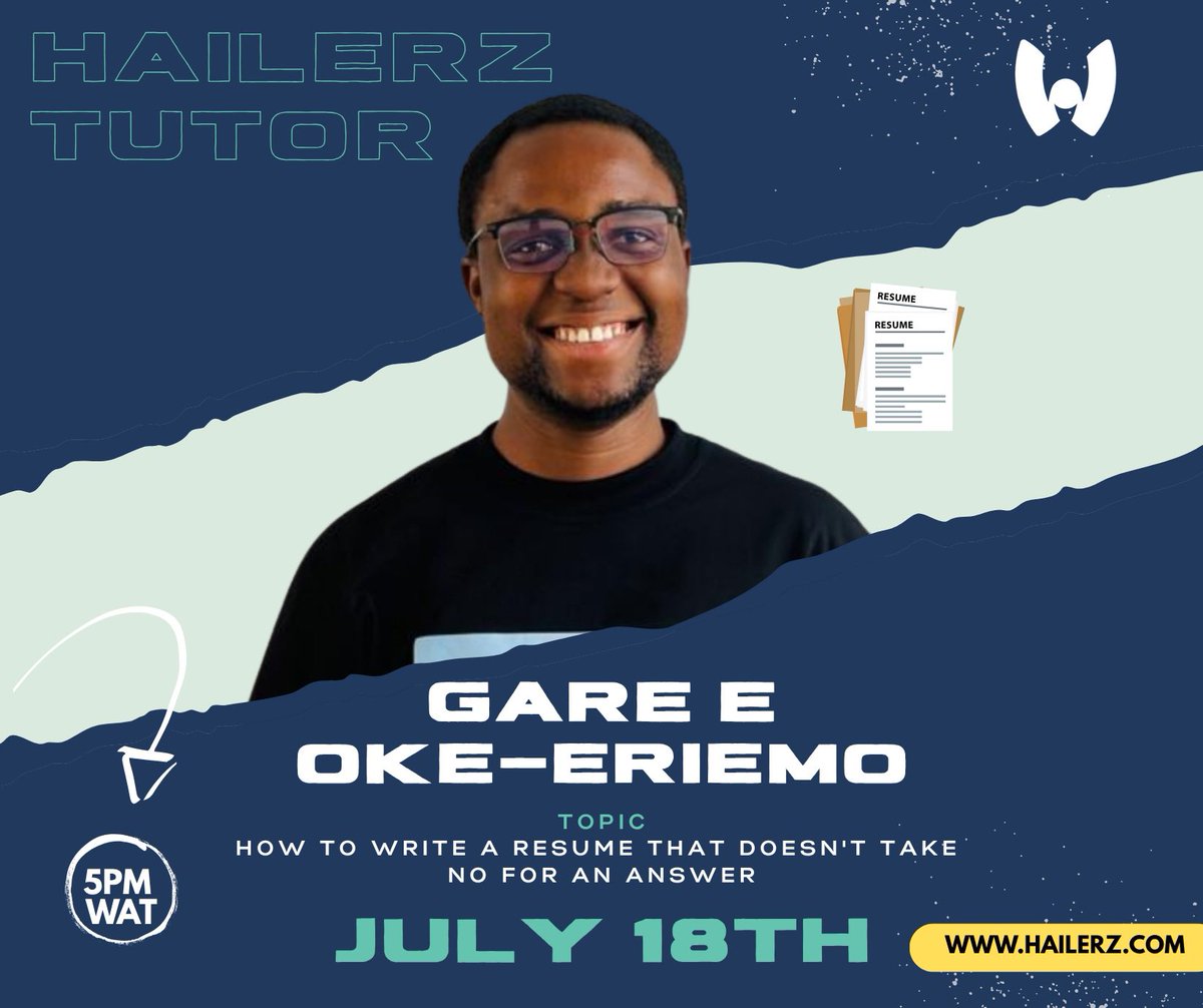 Hailerz Challenges (@hailerzdotcom) on Twitter photo Topic: How to Write a Resume That Doesnโt Take No For An Answer
๐ July 18th, 2025
๐ 5 p.m. WA
community.hailerz.com/c/hailerz-resiโฆ Topic: How to Write a Resume That Doesnโt Take No For An Answer
๐ July 18th, 2025
๐ 5 p.m. WA
community.hailerz.com/c/hailerz-resiโฆ