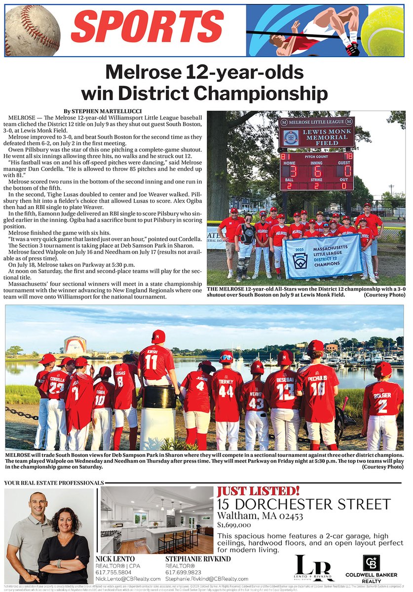 Lead sports page published July 18, 2025 localheadlinenews.com/melrose-weekly…