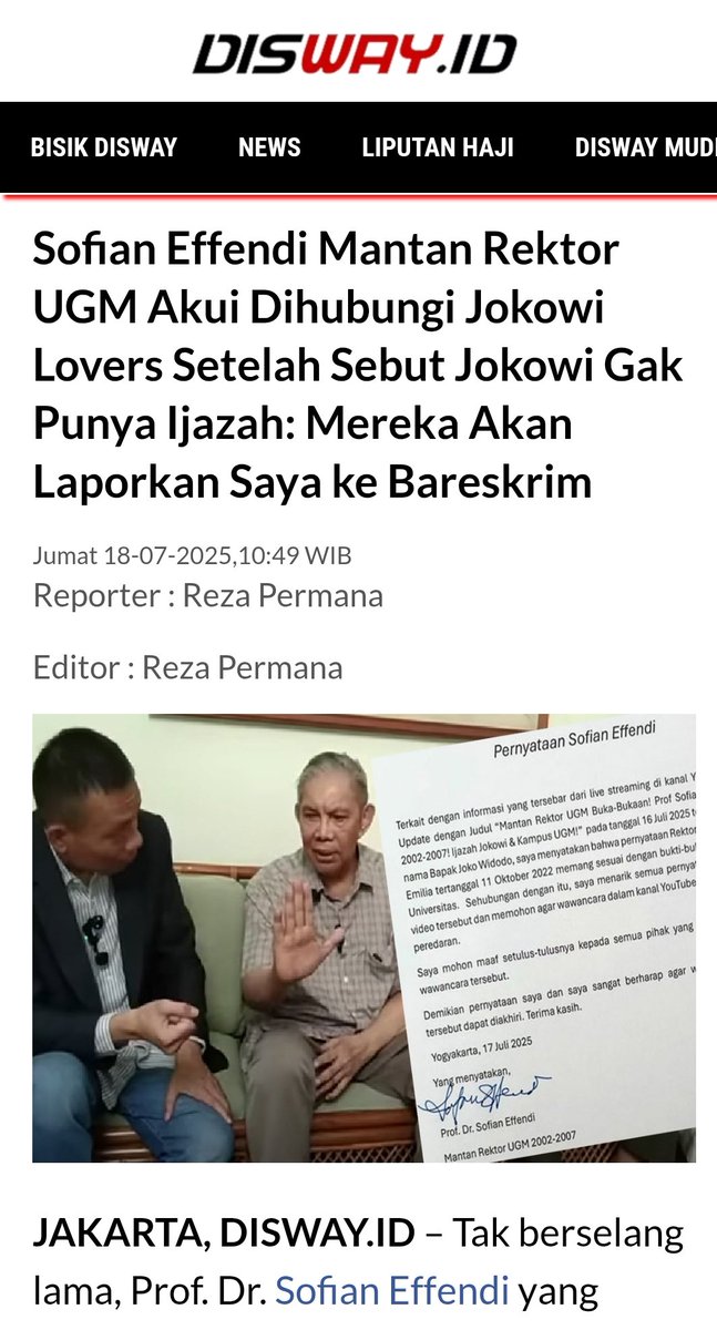Orang yang  pakai orang lain  untuk meneror Penegak Kebenaran,

Artinya PENGECUT!

PENGECUT KAU!
ORANG TUA KAU TEROR!
BIADAB!

UGM BAGAIMANA INI KALIAN DIAM SAJA MALAH BERSEKONGKOL DENGAN PENGECUT!

MANTAN REKTOR DITEROR KALIAN DIAM SAJA!