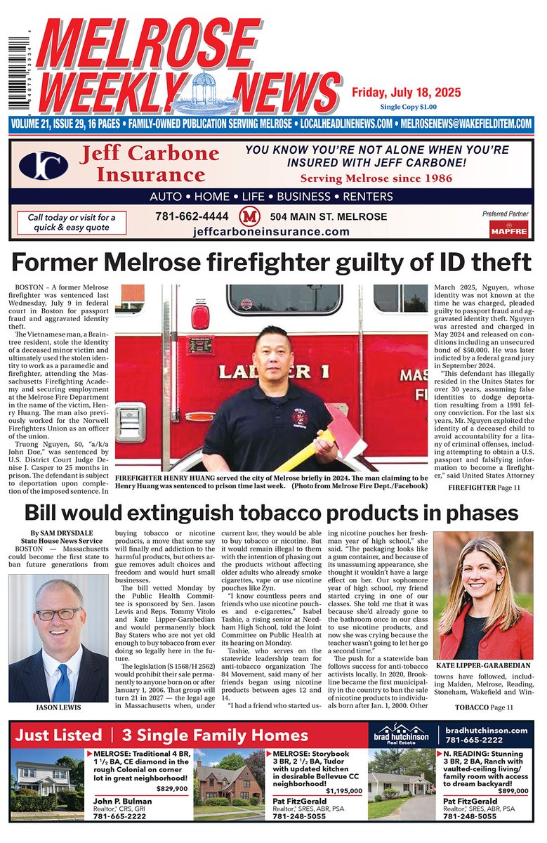 Front Page published July 18, 2025 localheadlinenews.com/melrose-weekly… #melroseweeklynews #MelroseMA