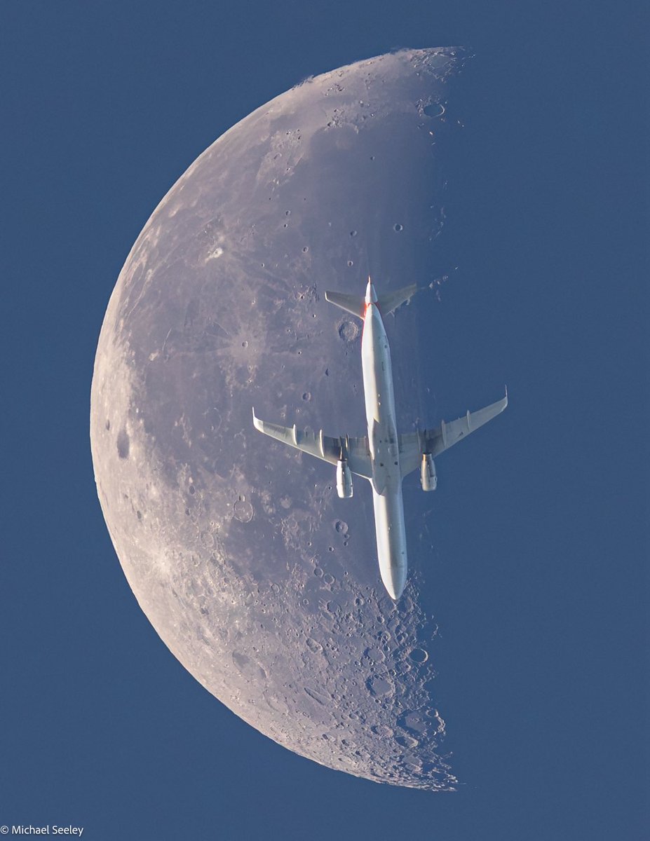 Mike_Seeley's tweet image. 45% Moon meets Airbus A321-231 (N149AN) Friday morning over the Space Coast (321) of Florida.
@AmericanAir 1088 was traveling from Raleigh-Durham (RDU) to Miami (MIA) at 32k ft & 451 kts.
(📷:me, flight data by @flightradar24)