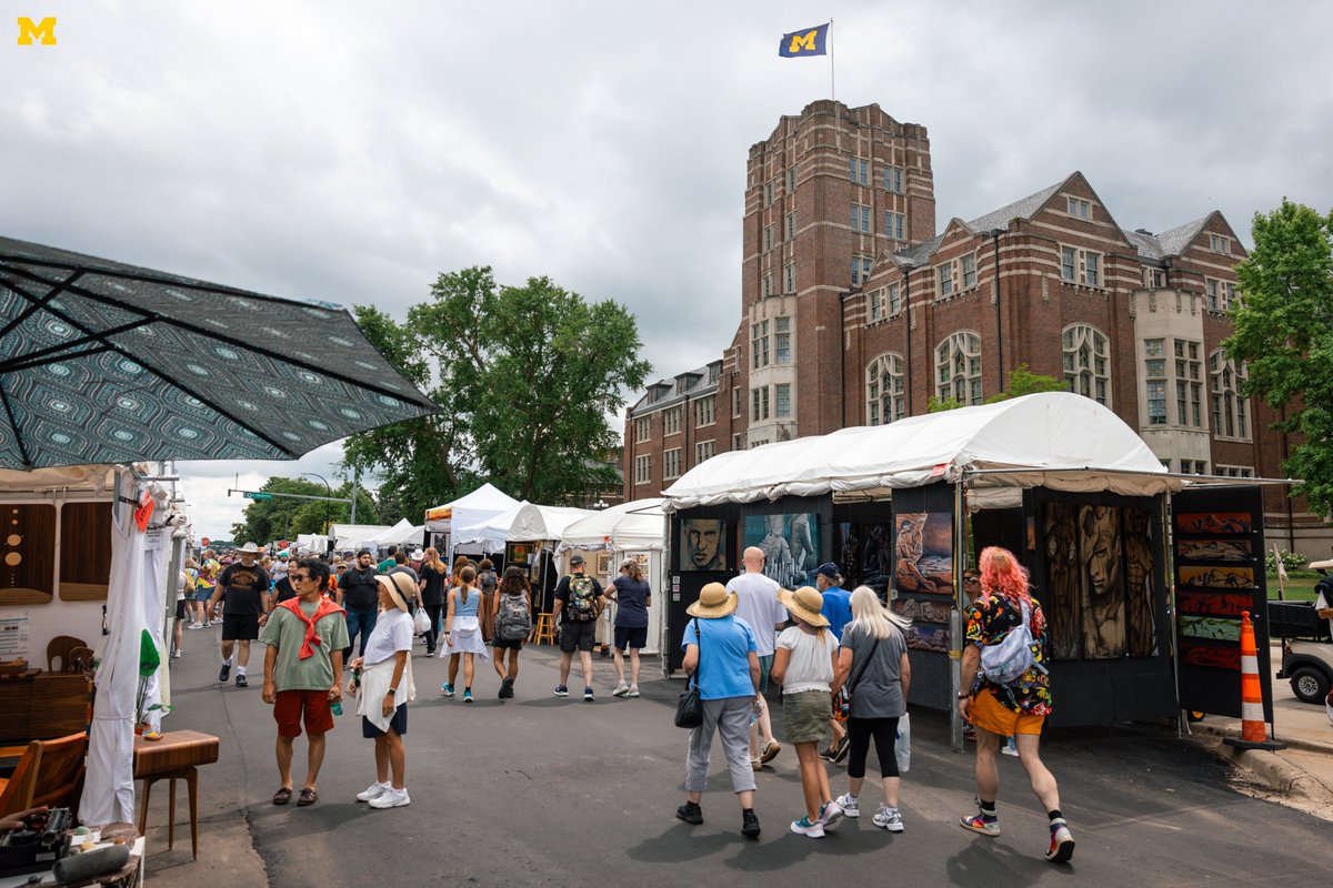 UMich's tweet image. The talents of nearly 1,000 artists are on display through Saturday at the @AnnArbor Art Fair! Check out the music schedule, featured artists and more: myumi.ch/2rxdZ