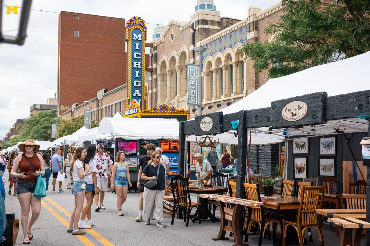 UMich's tweet image. The talents of nearly 1,000 artists are on display through Saturday at the @AnnArbor Art Fair! Check out the music schedule, featured artists and more: myumi.ch/2rxdZ
