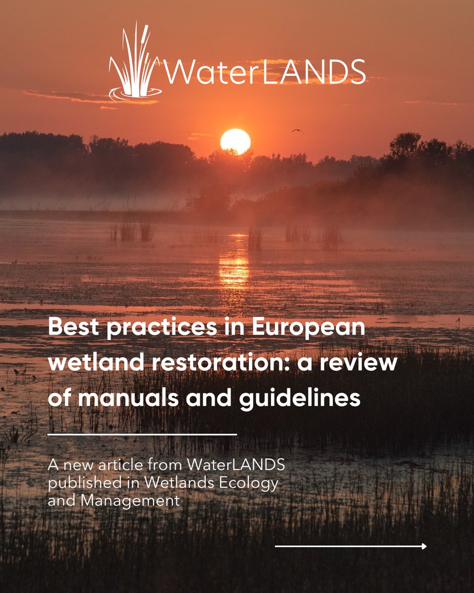 WaterLANDS_EU's tweet image. 📢 New publication under the H2020 #WaterLANDS project:
Best practices in European wetland restoration reviews manuals and guidance across Europe, highlighting gaps in usability, scope, and language accessibility.
Read more: link.springer.com/article/10.100…
#Wetlands #Restoration