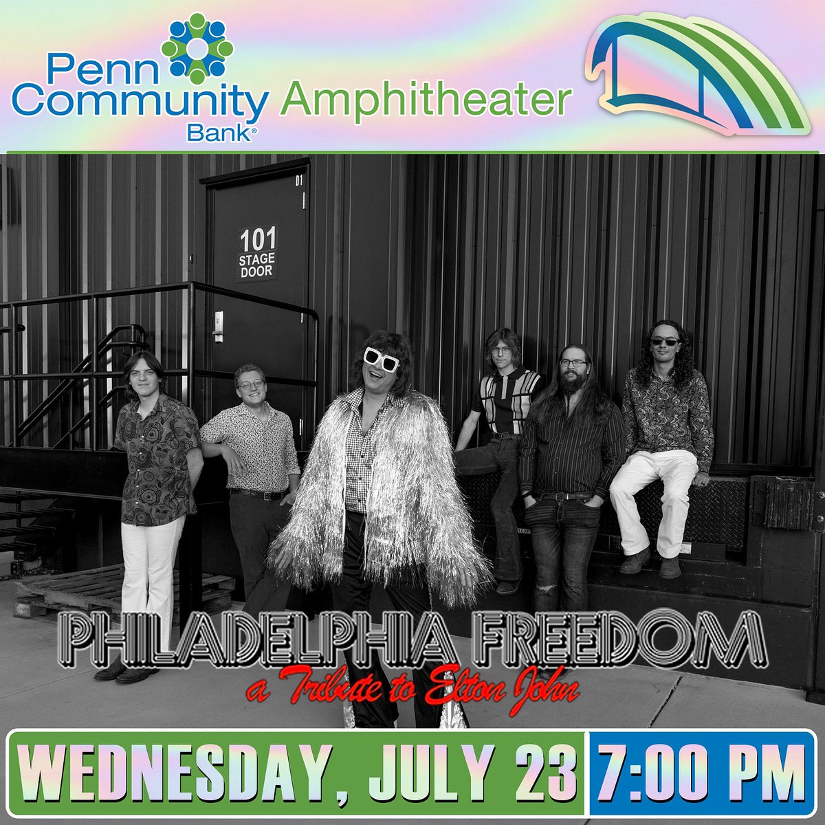 Philadelphia Freedom: A Tribute to Elton John
Wednesday, July 23, 2025
Penn Community Bank Amphitheater
2400 Byberry Road
Bensalem, PA 19020
7:00 PM
6:00 PM Gates / Admission Booths
5:30 PM Gates for Season Pass Holders

pcbaevents.com