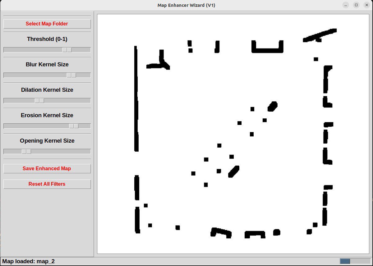 4310sy's tweet image. Map Enhancer Wizard

Map Enhancer Wizard is a tool designed to enhance 2D Occupancy Grid maps, providing users with an easy way to improve the quality and usability of their maps through a user-friendly interface.

github.com/ali-pahlevani/…
