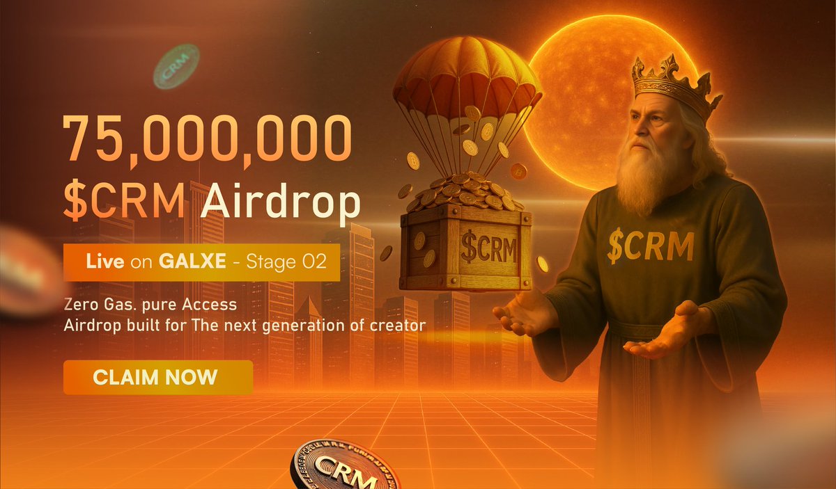 Cromachain (@cromachain) on Twitter photo 🚨 COMMUNITY FIRST. ALWAYS.
AIRDROP STAGE 1 is STILL LIVE — 75,000,000 $CRM for the early believers.
No VCs. No insiders. 100% community-driven.
🔹 Powered by @CromaChain
🔹 Secured by @TrixWallet
🔹 Verified by <a href="/TrixNews/">Follow@News_Trix:</a>
👉 Claim now:
app.galxe.com/quest/XmXcMRwf…
⚡ PHASE 2 NOW 🚨 COMMUNITY FIRST. ALWAYS.
AIRDROP STAGE 1 is STILL LIVE — 75,000,000 $CRM for the early believers.
No VCs. No insiders. 100% community-driven.
🔹 Powered by @CromaChain
🔹 Secured by @TrixWallet
🔹 Verified by <a href="/TrixNews/">Follow@News_Trix:</a>
👉 Claim now:
app.galxe.com/quest/XmXcMRwf…
⚡ PHASE 2 NOW