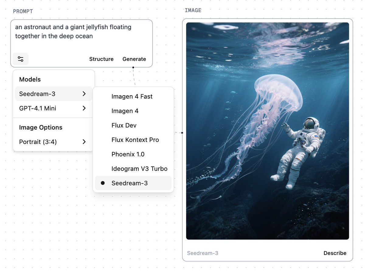 added model and image options dropdown to prompt node.