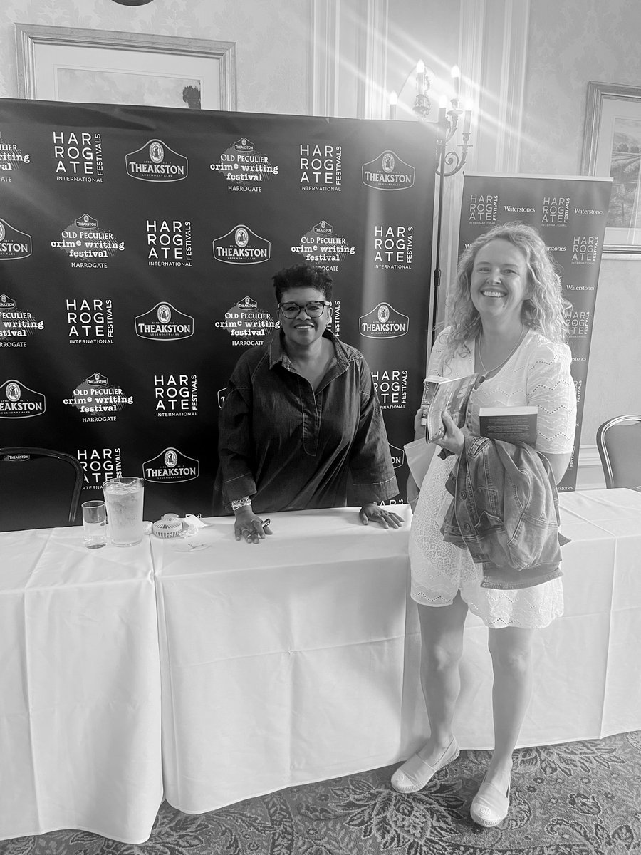 Back in our happy place <a href="/TheakstonsCrime/">Theakstons Festival</a> first off an amazing talk this morning from Attica Locke on the dystopian shit show unfolding in America.