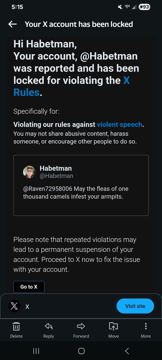 Habetman's tweet image. I woke up this morning with a locked account because I posted a line from Carnac the Magnificent (Johnny Carson)below.