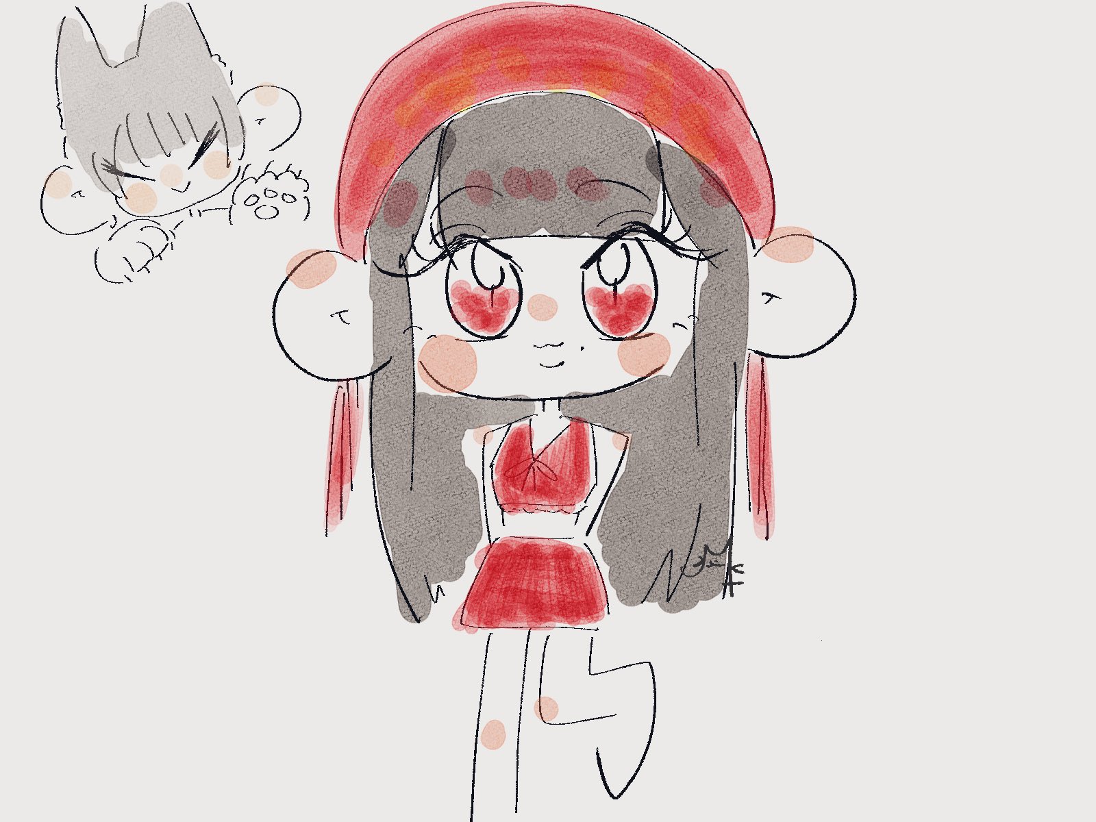 【赤ずきんの逆襲】手描き イラスト アート キャラクター #イラスト #デジタル絵 #創作 #オリジナル