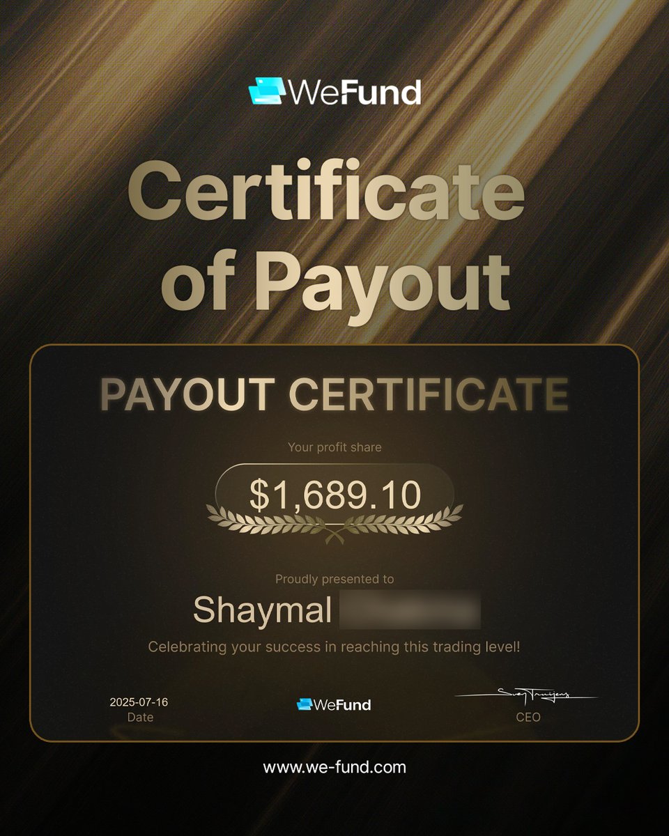 wefundofficial's tweet image. 💰Traders at WeFund are turning ambition into achievements!💰
Congratulations on reaching this incredible milestone - enjoy your well-deserved achievement! 💙
The target is set: $1,000,000 in payouts this quarter… Will your name be on that list? 👀