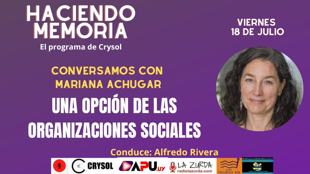 Crysol8's tweet image. *Crysol postula a la Profesora y titular de la Cátedra Unesco de Derechos Humanos de la Universidad de República Mariana Achugar para integrar el Consejo Directivo de la Inndd*
A partir de las 12
👇
youtu.be/gYaU5839_t8