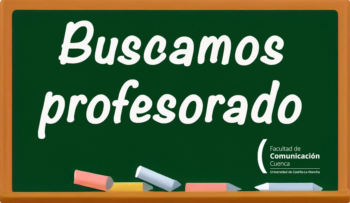 Facultad de Comunicación - UCLM (@fcomuclm) on Twitter photo 🚨🚨 Buscamos profesorado para nuestra bolsa (extraordinaria) de profesorado sustituto, especialmente en Comunicación Audiovisual. Toda la info aquí: docm.jccm.es/docm/descargar… 🚨🚨 🚨🚨 Buscamos profesorado para nuestra bolsa (extraordinaria) de profesorado sustituto, especialmente en Comunicación Audiovisual. Toda la info aquí: docm.jccm.es/docm/descargar… 🚨🚨