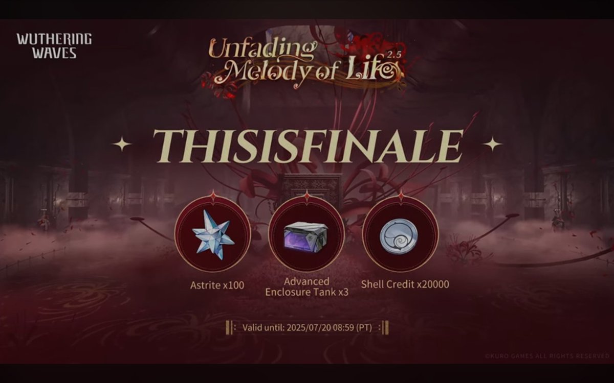 kurogamesbase's tweet photo. [REDEEM CODE LIVESTREAM WUTHERING WAVES 2.5]

"Unfading Melody of Lies"

ILLUSIONHAUNTS
DREAMSPRESIST
THISISFINALE https://t.co/eSl5pDFJXv
