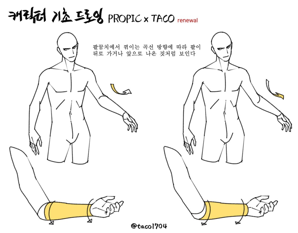 taco1704's tweet image. 팔꿈치에서 꺾이는 곡선 차이로 팔이 뒤로 가거나 앞으로 나온 것처럼 보인다
肘のカーブの違いにより腕が後ろか前に出るように見える