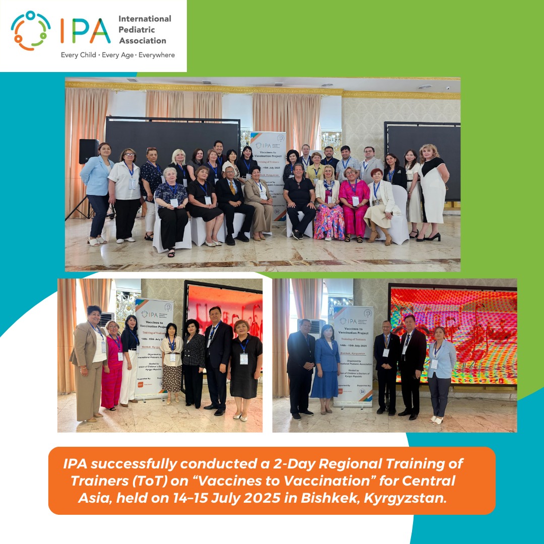 IPAWorldorg's tweet image. IPA successfully conducted a 2-Day Regional Training of Trainers (ToT) on “Vaccines to Vaccination” for Central Asia, held on 14–15 July 2025 in Bishkek, Kyrgyzstan. Hosted by the Union of Children's Doctors of the Kyrgyz Republic, the workshop brought together participants from…