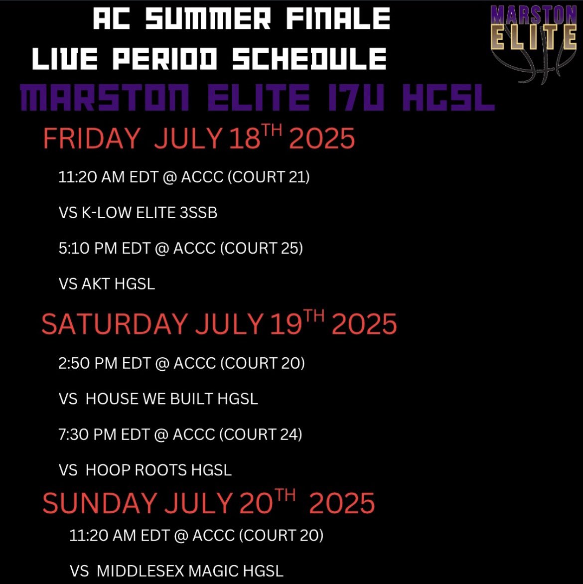 ZakBah42's tweet image. Coaches here is my schedule going into this final live period of the summer in Atlantic City
6’5” Combo Guard for @EliteMarston_