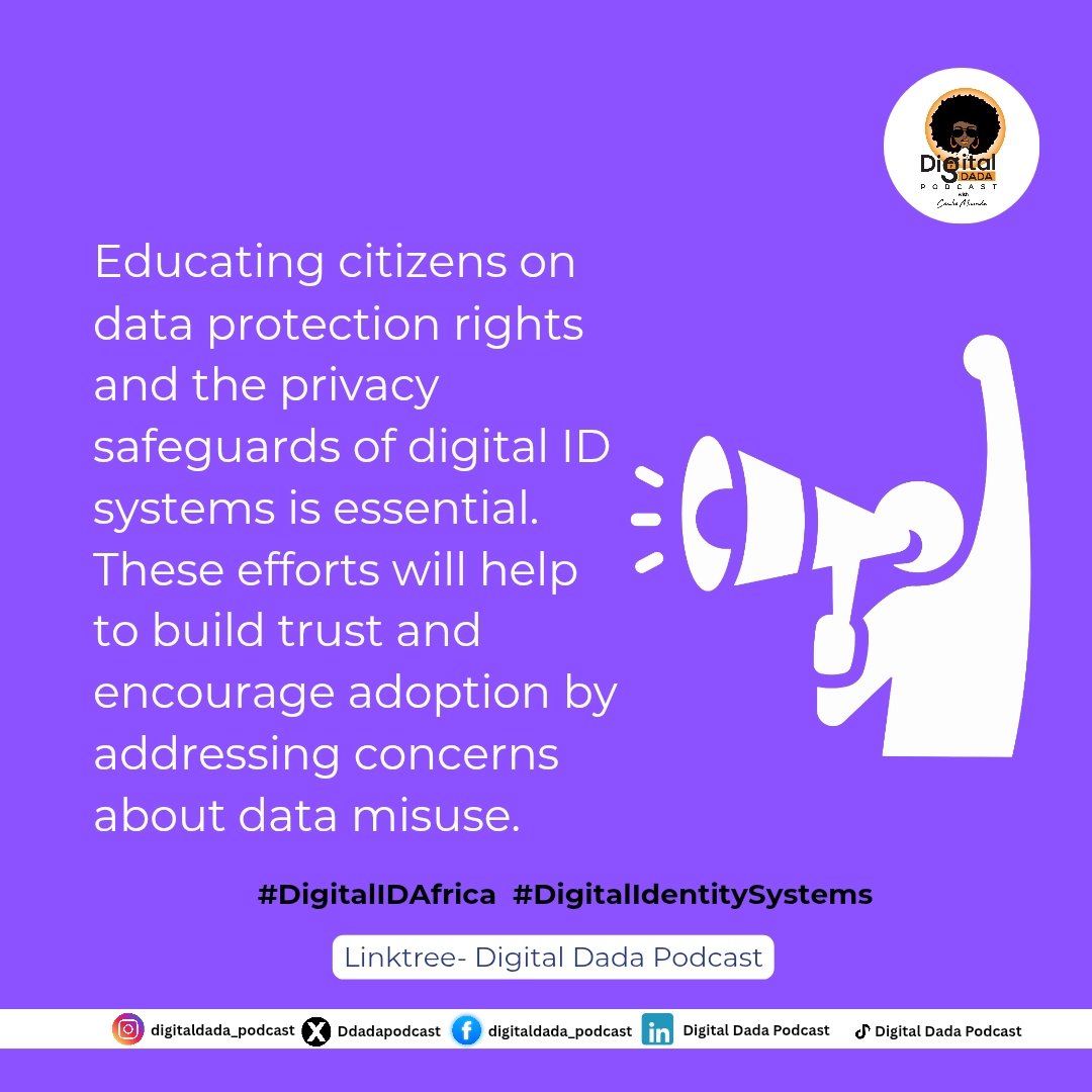 Educating citizens on data protection rights and the privacy safeguards of digital ID systems is essential to build trust and encourage adoption by addressing concerns about data misuse.
#DigitalIDSystems #DigitalIDAfrica