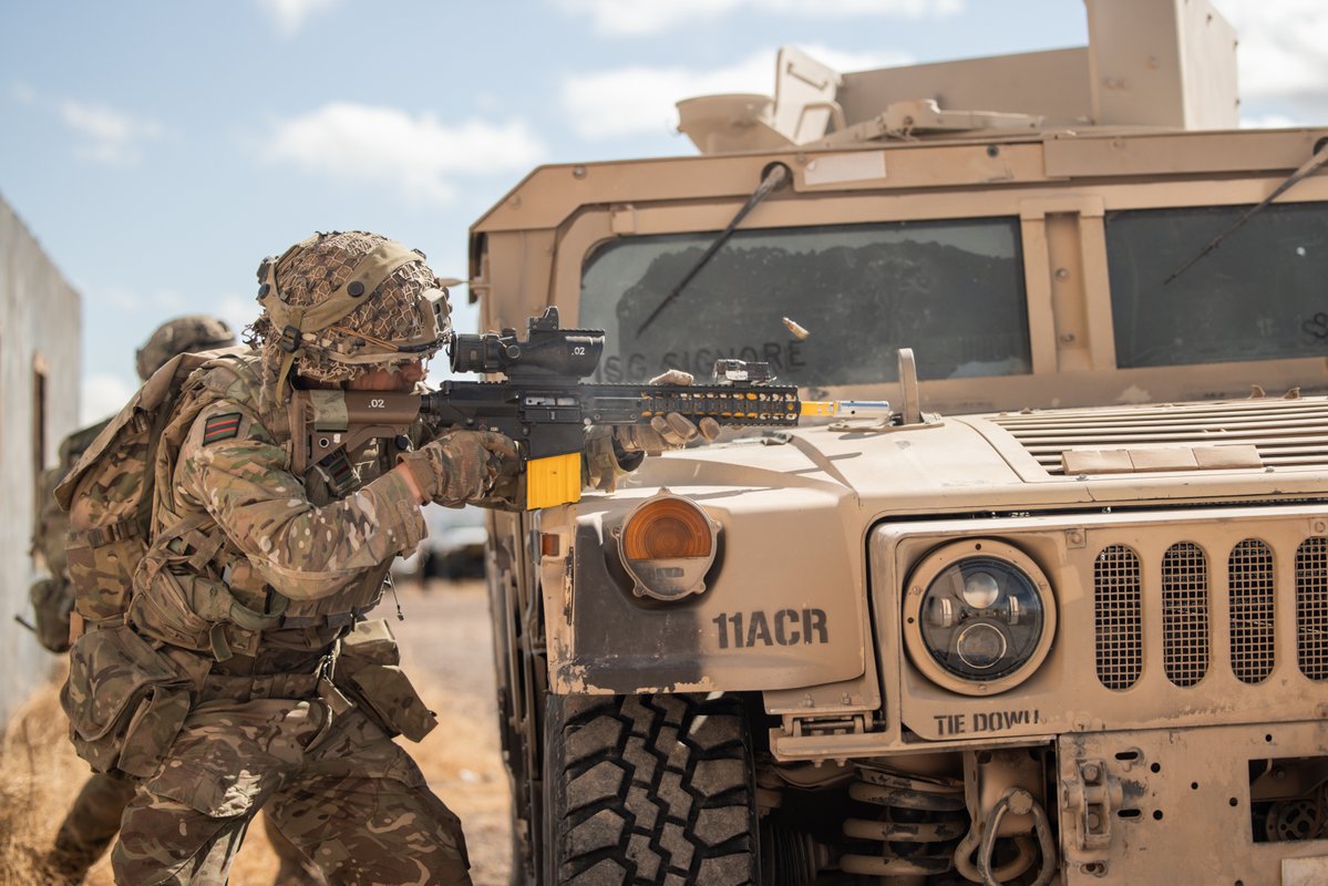 5 RIFLES recently deployed to the US Army’s National Training Centre in California. Attached to the Experimentation and Trials Group (ETG), they joined 2 ROYAL YORKS and the US Army in evaluating emerging military technologies.