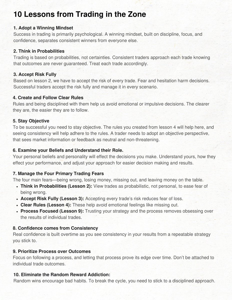 NickSchmidt's tweet image. These 10 lessons from Trading in the Zone were what changed everything for me.