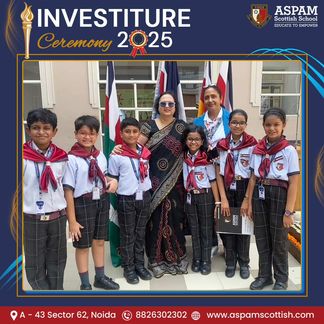 AspamSchool's tweet image. ASPAM Scottish School&apos;s Investiture Ceremony celebrated leadership &amp;amp; responsibility with 80 council members taking oath &amp;amp; honoring school &amp;amp; subject toppers with trophies &amp;amp; certificates.🏅
#InvestitureCeremony #ASPAMScottishSchool #StudentCouncil #LeadershipMatters #NoidaSchools