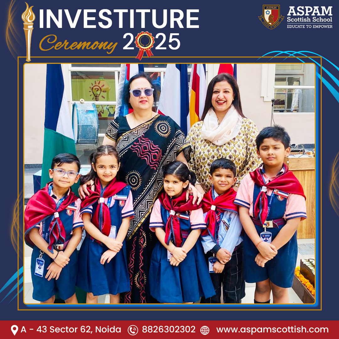 AspamSchool's tweet image. ASPAM Scottish School&apos;s Investiture Ceremony celebrated leadership &amp;amp; responsibility with 80 council members taking oath &amp;amp; honoring school &amp;amp; subject toppers with trophies &amp;amp; certificates.🏅
#InvestitureCeremony #ASPAMScottishSchool #StudentCouncil #LeadershipMatters #NoidaSchools