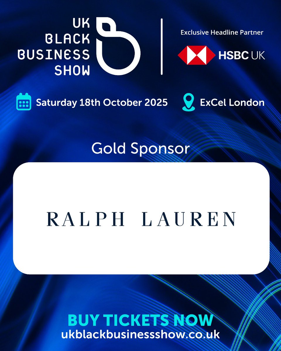 UKBBSHOW's tweet photo. Ralph Lauren is back as a Gold Sponsor, reinforcing its commitment to creative excellence, cultural inclusion, and entrepreneurship within the Black community.
🎟 Book now: https://t.co/ojiG5wS6wz
#goldsponsor #ralphlauren #blackcreativity #ukbbshow #ukbbweek https://t.co/0r5DBaIgGE