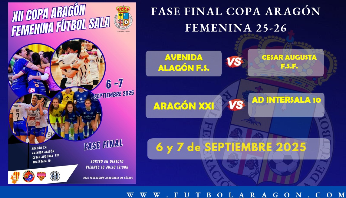 Real Federación Aragonesa Fútbol (@futbolaragon) on Twitter photo #RFAF RESULTADO SORTEO COPA ARAGÓN FEMENINA FÚTBOL SALA
<a href="/futbolaragon/">Real Federación Aragonesa Fútbol</a> #RFAF RESULTADO SORTEO COPA ARAGÓN FEMENINA FÚTBOL SALA
<a href="/futbolaragon/">Real Federación Aragonesa Fútbol</a>