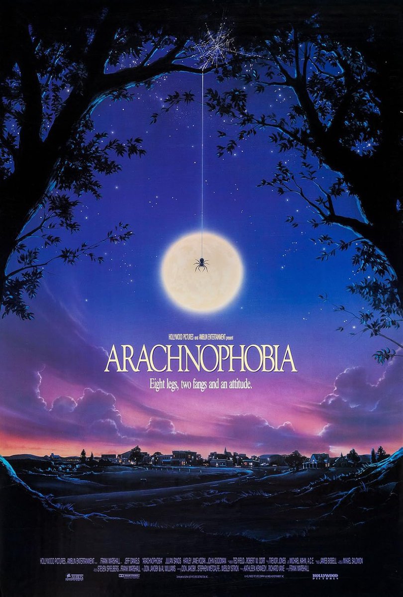 BatQuinn5801's tweet image. Happy 35th anniversary to Arachnophobia, which follows a small California town that becomes invaded by an aggressive, newly discovered species of spiders. The sound of a spider being crushed by Delbert McClintock’s shoe was made by the foley artists crushing potato chips.