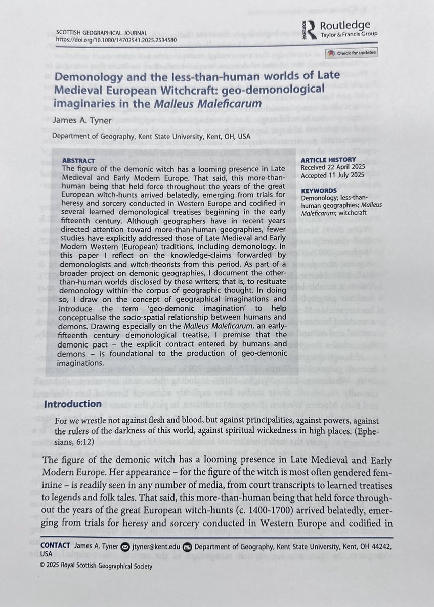 Dr. James Tyner, PhD (@tynergeography) on Twitter photo Excited to announce my latest article, appearing in the <a href="/ScotGeogJournal/">Scottish Geographical Journal</a>. Deep appreciation to the editor and reviewers Excited to announce my latest article, appearing in the <a href="/ScotGeogJournal/">Scottish Geographical Journal</a>. Deep appreciation to the editor and reviewers