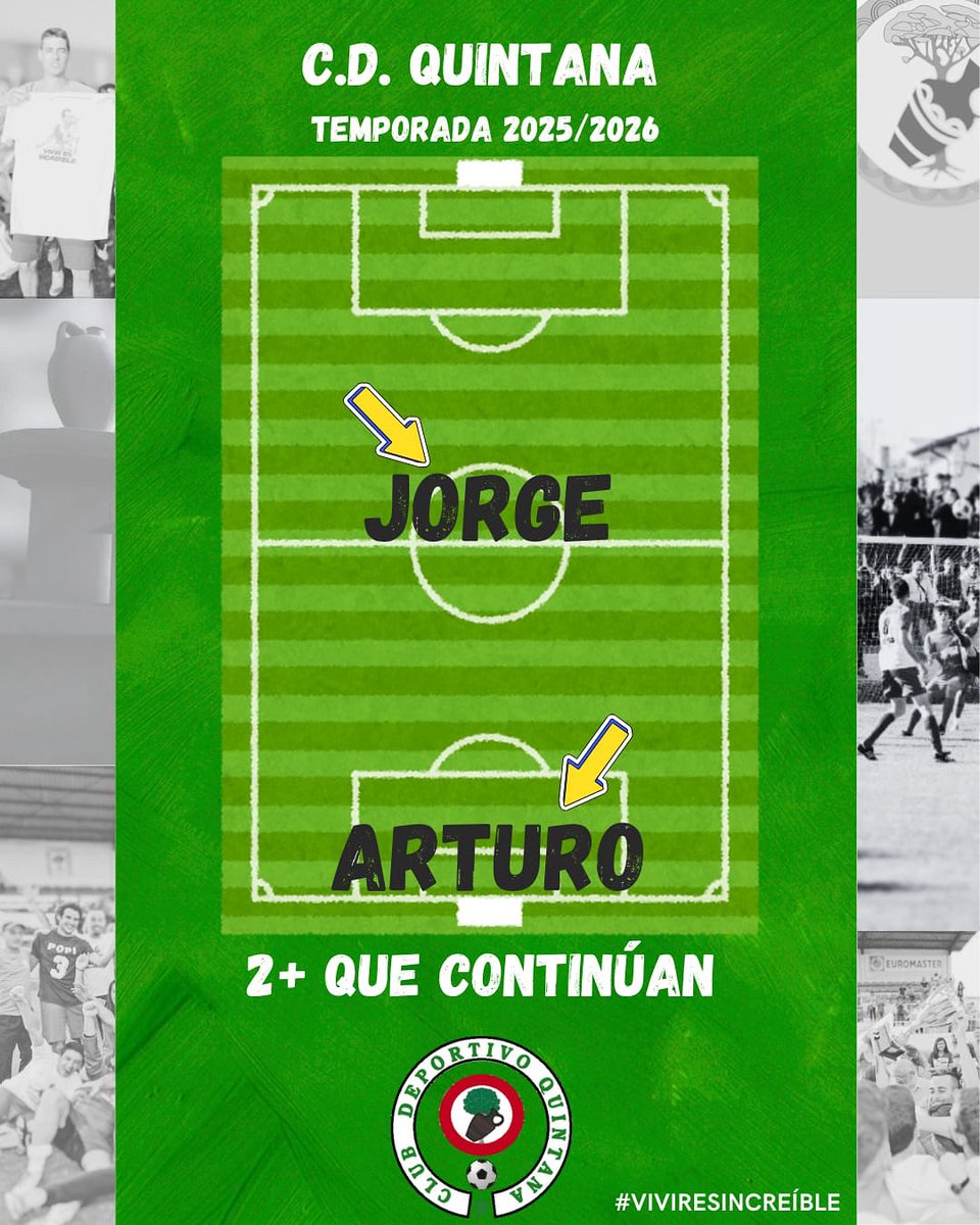 Nos encanta aunciaros que otros dos pilares importantes que también continúan de verde: el meta Arturo y el mediocampista maño Jorge Ortiz afrontan el que va a ser el año de su consagración. ¡Seguimos trabajando quintaner@, no te despistes!