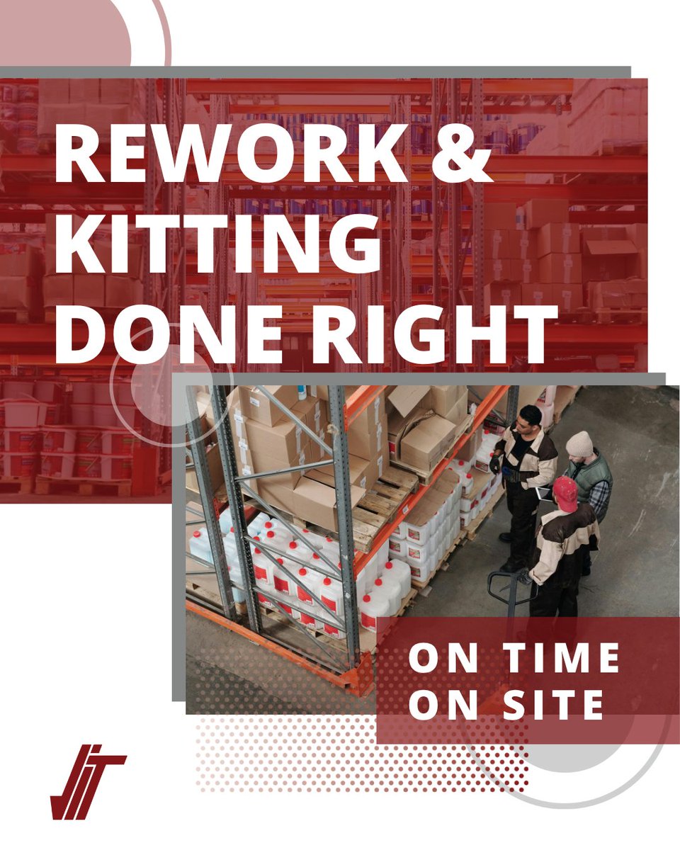 🛠️ Fix. Kit. Ship. All in One Place.
JIT Services handles rework, repackaging, and kitting to keep your product moving—without costly delays or outsourcing.

🔗 bit.ly/3rFSBtS

#ReworkServices #Kitting #ValueAddedLogistics #JITServices
