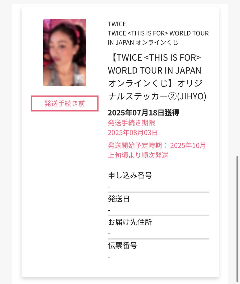 TWICEくじ 景品JEONGYEON 以外 TWICEくじ 2024 トワイス1ロット未開封 即日発送（TWICEくじ」A