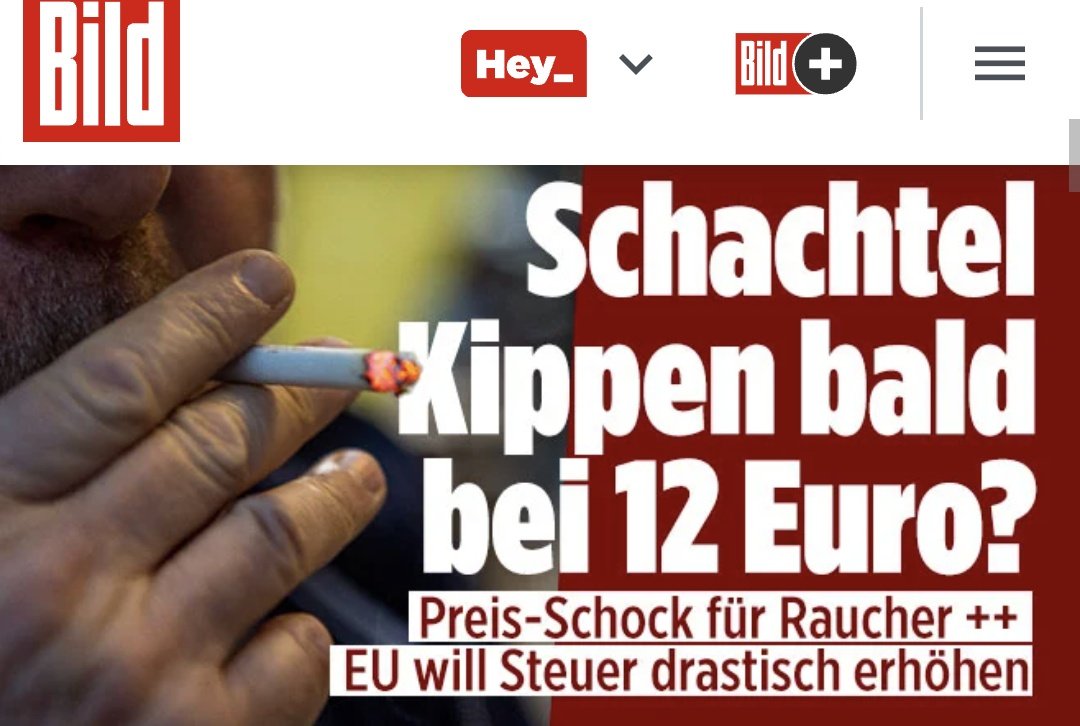 Jetzt packt sich Ursula von der Leyen die Raucher: Eine Packung Zigaretten könnte laut Plänen der EU bald über 12 Euro kosten!  Eine Preisexplosion von mehr als 40%. Was sagt ihr?