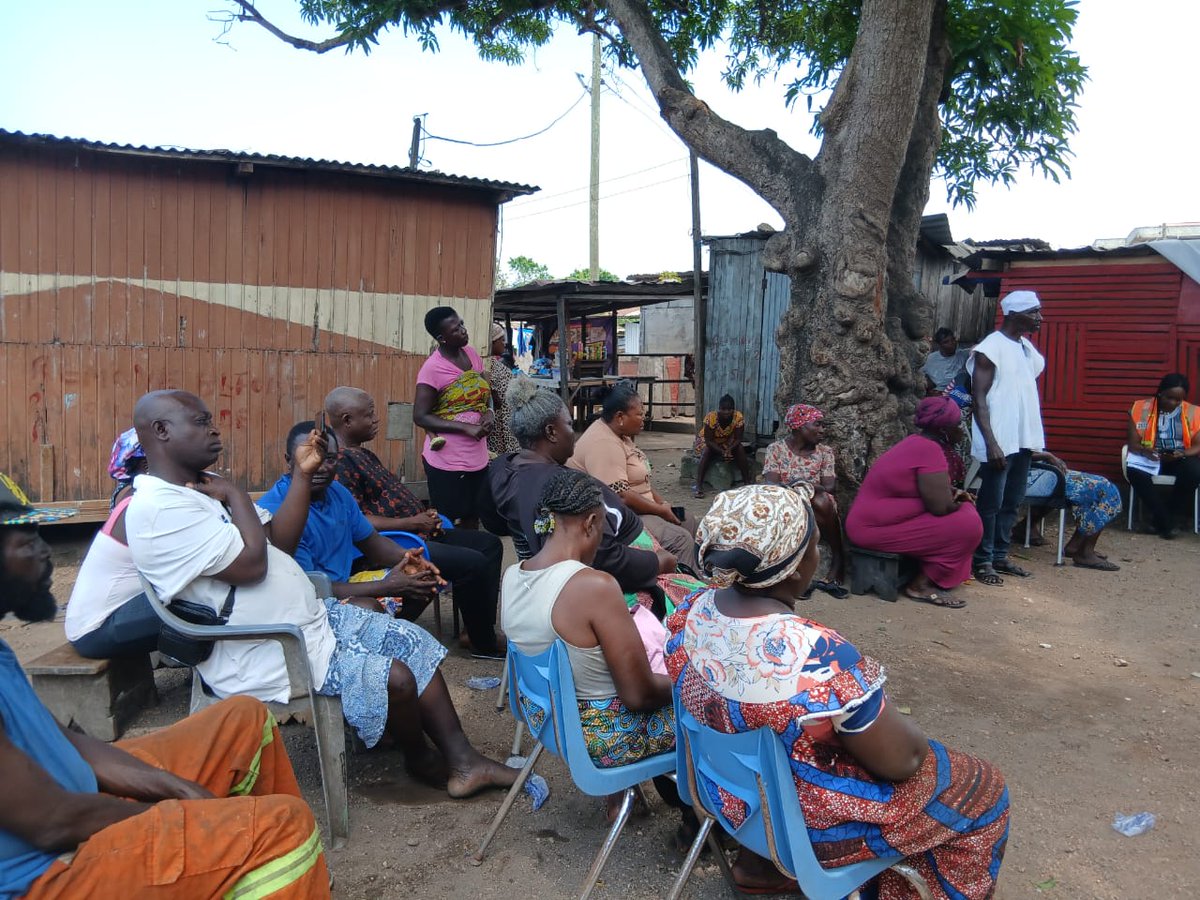 nadmoSTMA's tweet photo. On Friday, 18th July 2025, officials of NADMO- STM A, the Assembly man &amp; people living in &amp; around the Sekondi rails, had a fruitful community engagement/ public education on sanitation, fire and flood tips.
#preventionpays 
#nadmostma
@NADMOGHANA https://t.co/GYo764RGfq