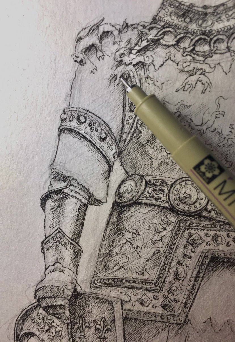 tstartworks's tweet image. Drawing of the statue of King Arthur (he will return) by Peter Vischer the Elder, designed by Albrecht Durer. It stands amongst other historical and mythical figures in Hofkirche in Innsbruck, Austria, as part of the tomb of Emperor Maximillian I.